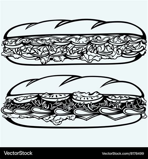 Sub sandwich Royalty Free Vector Image - VectorStock