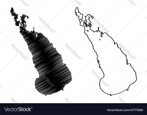 Lake manitoba canada north america map scribble Vector Image