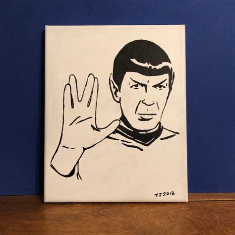 Spock Vulcan Salute 8 x 10 Acrylic on Canvas | Etsy