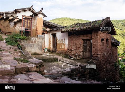 Traditional style Chinese village in remote countryside Stock Photo - Alamy