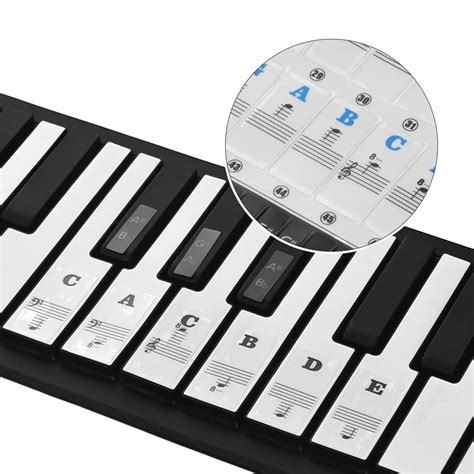 Piano Stickers for 37/49/54/61/88 Key Piano MIDI Keyboards Music Note ...