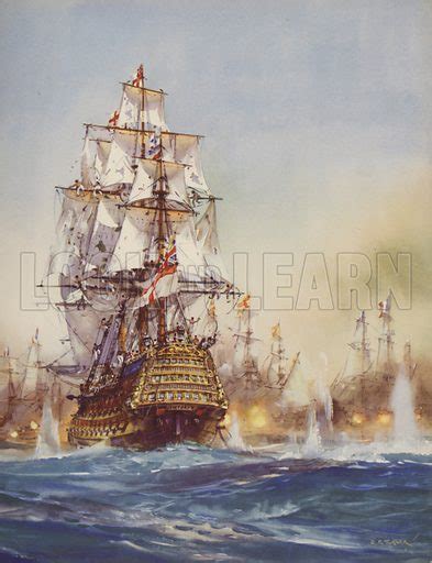 HMS Victory at the Battle of Trafalgar, 1805 stock image | Look and Learn