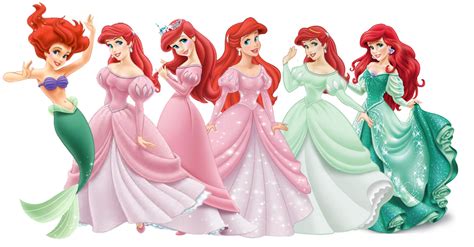 The evolution of Ariel's look and dress throughout the years in the Disney Princess merchandise ...