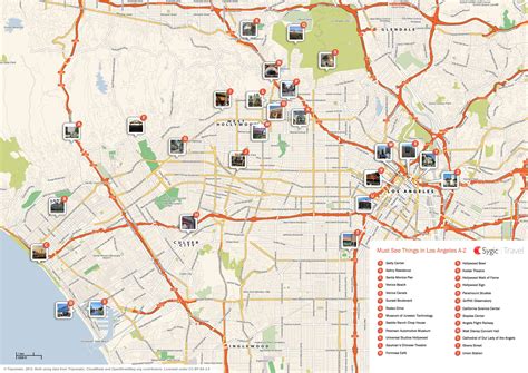 Los Angeles Printable Tourist Map | Sygic Travel