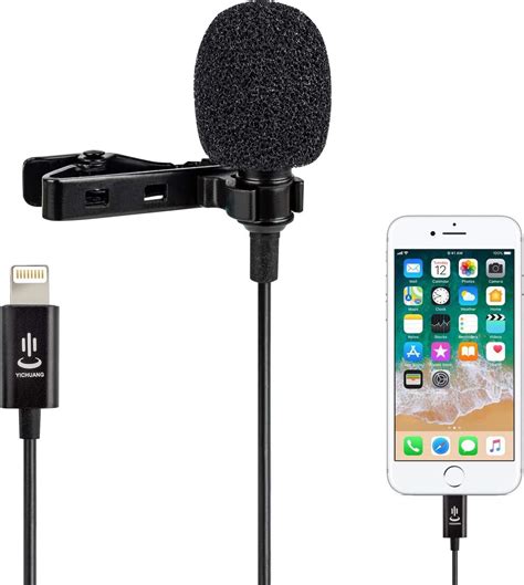 1.5M Lavalier Microphone for iPhone,Omnidirectional Condenser Lavalier ...