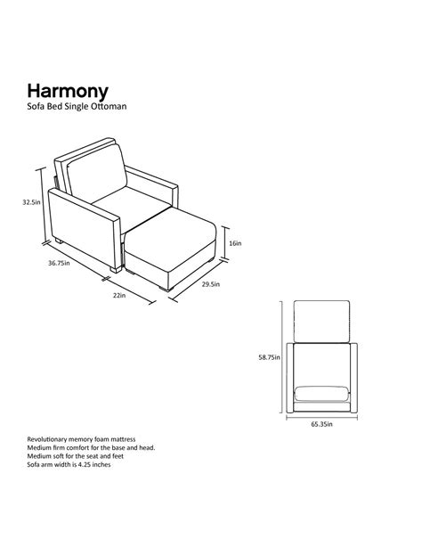 Harmony – Single Sofa Bed with Memory Foam - Expand Furniture - Folding Tables, Smarter Wall ...