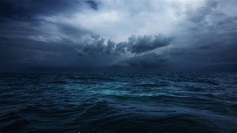 3840x2160px | free download | HD wallpaper: storm, stormy, ocean, blue, nature, water, sky ...