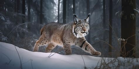 Premium AI Image | A lynx in the snow