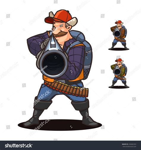 Hunter Cartoon Character Stock Vector (Royalty Free) 226982353 | Shutterstock