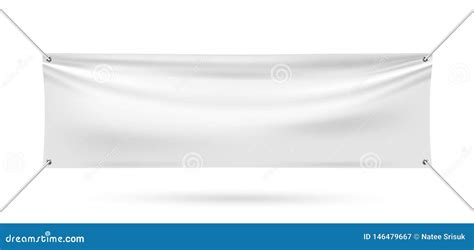 Vinyl Banner Blank White Isolated On Wood Frame Background, White Mock Up Textile Fabric Empty ...