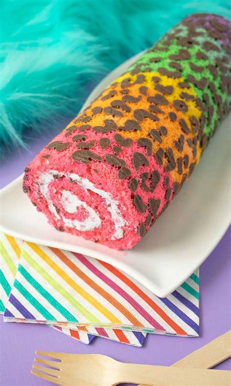 Rainbow Leopard Print Cake Roll Inspired by Lisa Frank | Club Crafted | Recipe | Leopard print ...