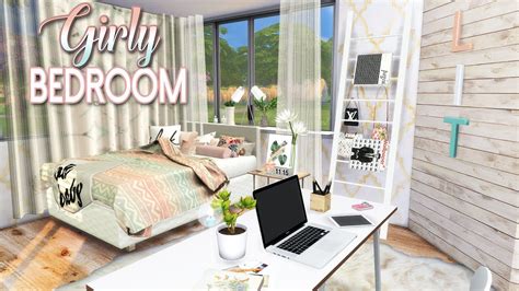 Girly Bedroom | The Sims 4 | CC Room Build - YouTube