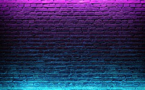 Modern futuristic neon lights on old grunge brick wall room... | Imagens para pc, Imagens de ...