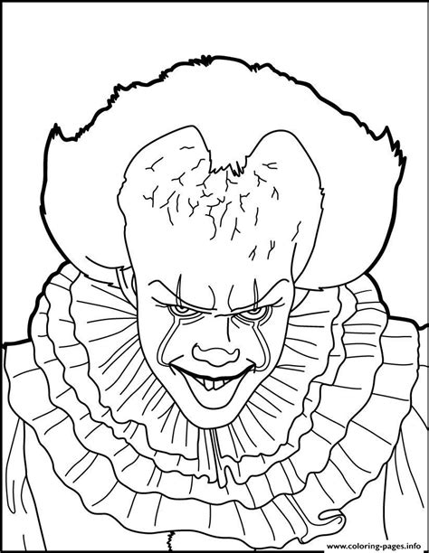 Scary Clown Pennywise Coloring page Printable