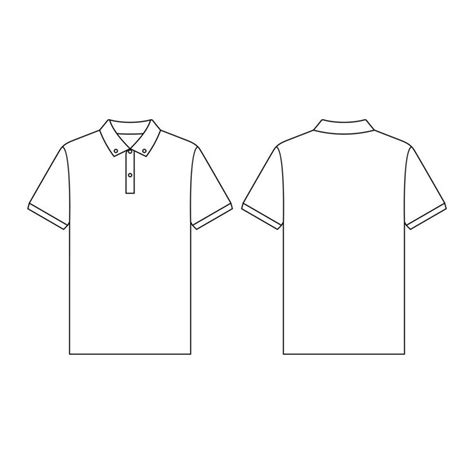 Template polo shirt button down vector illustration flat design outline template clothing ...