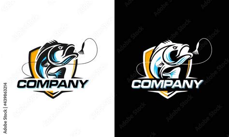 Fishing logo design template illustration . Sport fishing Logo for team Stock Vector | Adobe Stock