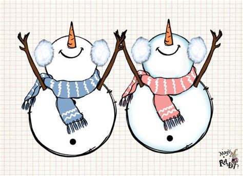 Snowman Couple PNG Graphic by Magic Rabbit · Creative Fabrica