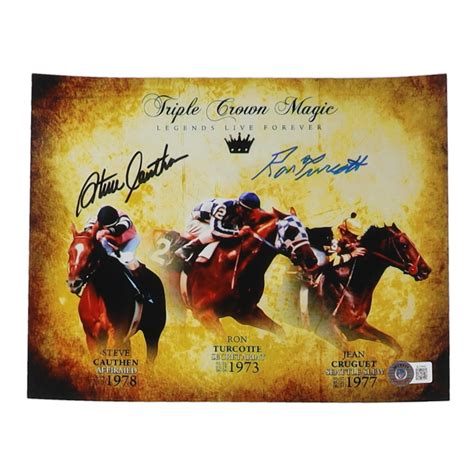 Ron Turcotte & Steve Cauthen Signed Triple Crown Collage 8x10 Photo ...