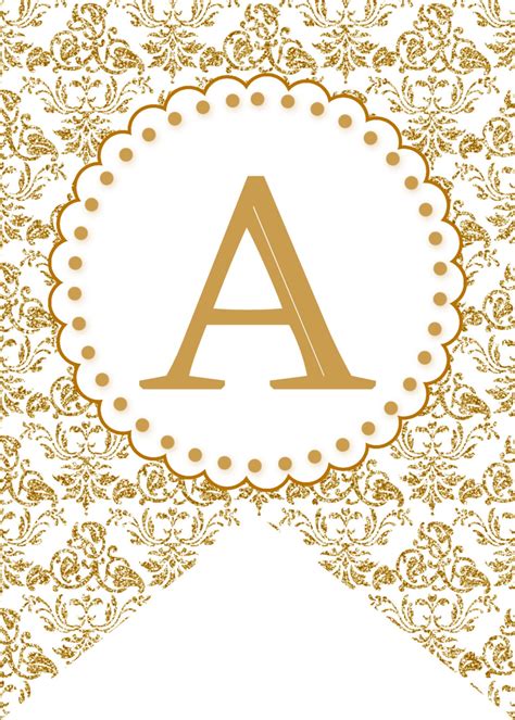 Golden Anniversary Banner Printable 50th Anniversary Damask - Etsy