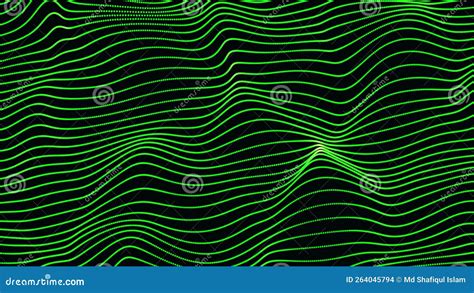 Green Trapcode Form Wave Background. Creative Digital Wave Texture Stock Illustration ...