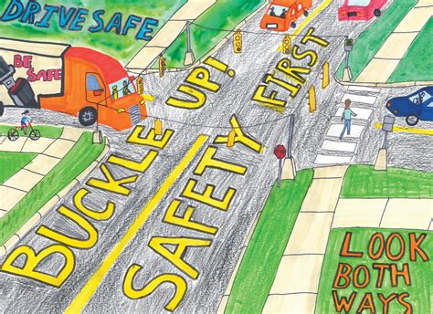 Road Safety Art Contest Drawing