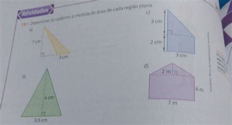 Solved: Atividades #3+ Detemine no cademo a medida de ârea de cada região plana. [geometry]