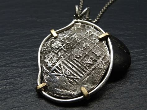 Shipwreck Coin Pendant Treasure Coin Necklace Silver Bolivia - Etsy