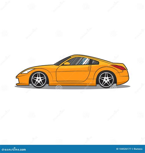 Japan Sport Car. Car Sketch. Side View Stock Vector - Illustration of auto, rims: 104526177