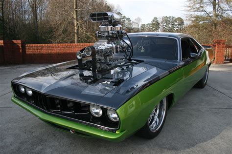 1971, Supercharged, Plymouth, Hemi, Cuda, Hot, Rod, Rods, Blower, Engine, Muscle, Barracuda ...