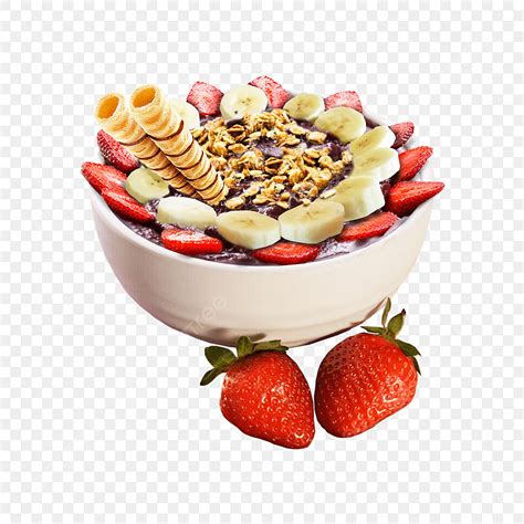 Acai Bowl PNG Image, Acai In The Bowl, Strawberry, Fruit, Cereal PNG Image For Free Download