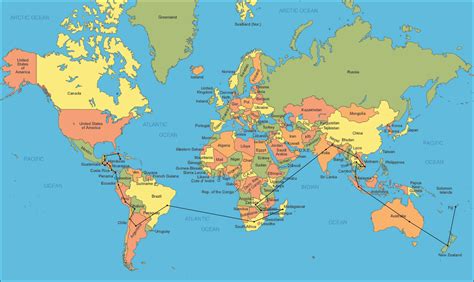 Large World Map With Countries Labeled