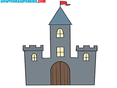 How to Draw an Easy Castle - Easy Drawing Tutorial For Kids