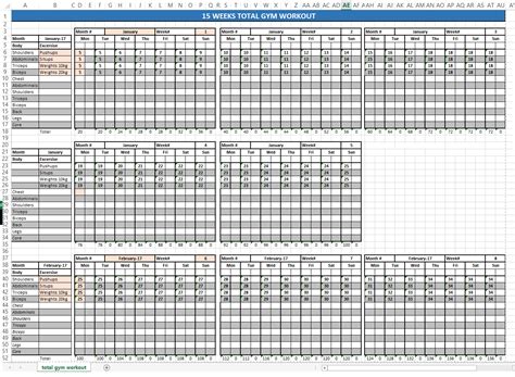 Kostenloses Total Gym Workout Schedule