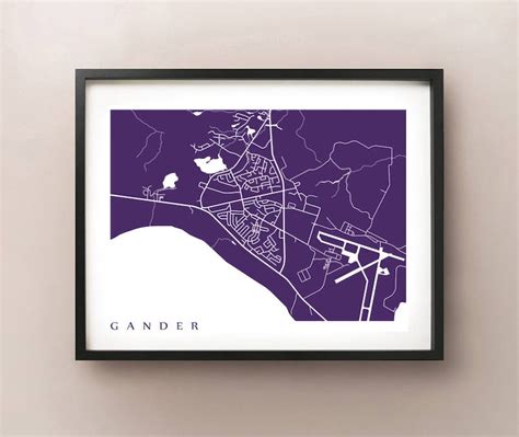 Gander Map Newfoundland Poster | Etsy