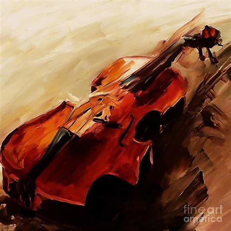 Red Violin Painting by Gull G