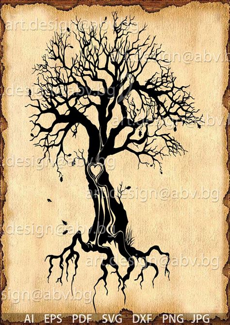 Vector OAK TREE, AI, Eps, Pdf, Svg, Dxf, Png, Jpg Image Graphic Digital Download Artwork ...