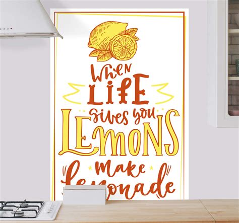 Lemon sketch quote fruit canvas art - TenStickers