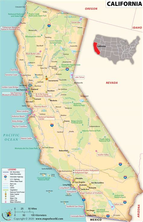 MAP OF CALIFORNIA ~ imagexxl