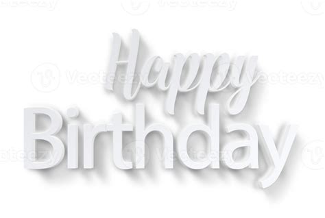 White volumetric 3D Text inscription Happy Birthday. isolation cut out 10985668 PNG