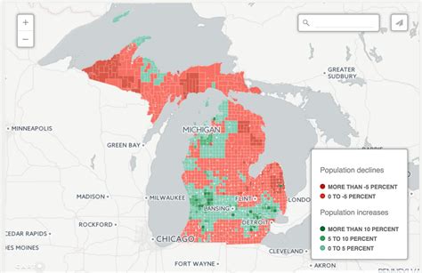 Michigan Population Density Map