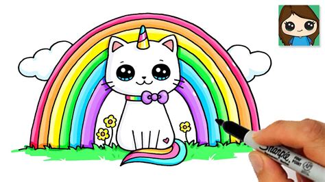 How to Draw a Rainbow Unicorn Cat Easy