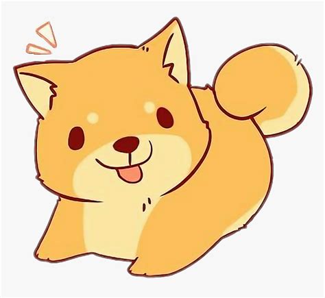 Dog Clipart Kawaii Freetoedit - Shiba Inu Drawing Easy, HD Png Download - kindpng