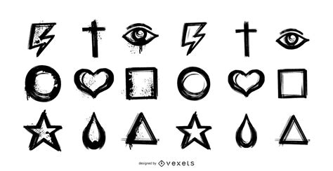 Grunge Icon Design Set Vector Download