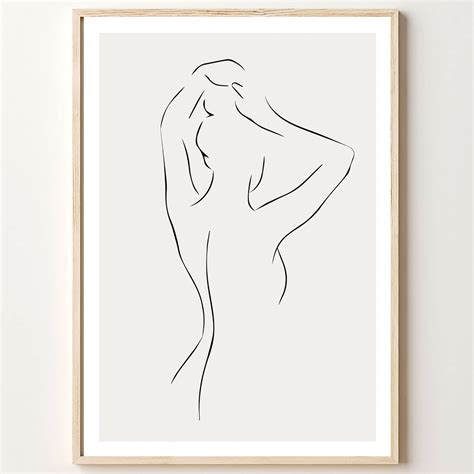 Buy Abstract Line Woman Wall Art Canvas Bathroom Line Art Wall Decor Woman Silhouette Abstract ...