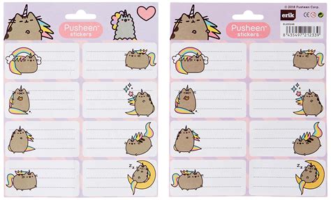 Buy Official Pusheen The Cat Stickers – Sticky Labels – Food Labels ...