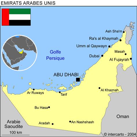 Emirats Arabes Unis Carte Hydrographie