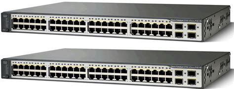 Fast Ethernet Network Switch , Poe Internet Switch WS-C3750V2-48PS-S 64 MB DRAM