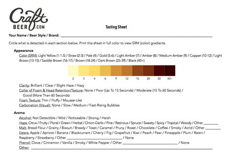 Beer Tasting Sheet | CraftBeer.com