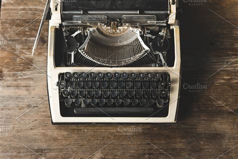 Old Vintage Typewriter On A Yellow Background, Top View. Creative Journalism Concept | Writing ...