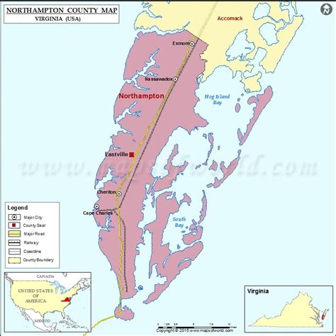 Northampton County Map, Virginia